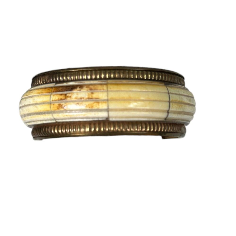 Vintage Brass Bone Chunky Structured Bangle Bracelet